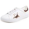 Feversole Mocassini Piatti Casual da Donna, alla Moda, con décolleté, Scarpe da Ginnastica, Taglia 3,5-7, Stella in Oro Rosa., 36 EU