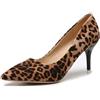 Gikleihwy Donna Tacco Alto Tacco a Spillo A Punta Scarpe da Festa Nuovo Stile Casual Stampa Leopardo Interno Nero Sandali Moda Punta Chiusa Décolleté Scarpe da Sera