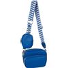 styleBREAKER Set di borse a tracolla da donna 2 pezzi, tracolla con motivo e borsa ovale, borsa a tracolla rettangolare monocolore 02012405, colore:Blu reale