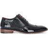 Infinity Leather Scarpe Brogue da Uomo in Vernice Nera - Flynn