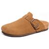 FITORY Sabot Uomo Chiusi in Suede con Supporto Plantare - Pantofole da Casa con Suola in Sughero Morbido, Taglie 40-47