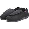 Nwarmsouth Pantofole diabetiche in Memory Foam,Pattini gonfi Regolabili del Panno dei Piedi, pattini-41_Black diabetici di valgus del Pollice,Pantofole per Edema dei Piedi gonfi