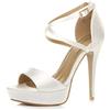 AJVANI Donna tacco alto fibbia cinturini incrociati scarpe punta aperta sandali numero 6 39