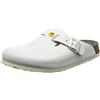Birkenstock Scarpe Unisex antistatiche Boston in Pelle Naturale, Nero, Taglia 39, Suola Normale, Bianco, 41 EU