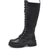IF Fashion Scarpe Combat Anfibi Militari Stivali Alti da Donna Platform G691 Nero N.38