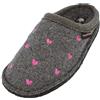 HAFLINGER Flair Valentine Pantofole Ciabatte Feltro Motivo a Cuore, antracite., 38 EU