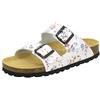 AFS-Schuhe AFS, 2100, sandali da donna in vera pelle, comodi, pratiche scarpe da lavoro, fatte a mano in Germania, Bianco (Fiore bianco.), 41 EU