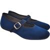 Dorea Originali Mary Jane, Ballerine Donna da Casa, Eleganti Friulane con Cinturino, Pantofole Basse in Velluto, Produzione Artigianale (Blu, Sistema Taglie Calzature EU, Adulto, Donna, Numero, Media, 40)