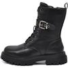 IF Stivali da donna stile combat boots con lacci fibbia platform look punk/gotico casual MP2747-2 nero N.36