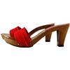 Kiara Shoes Zoccoli da Donna in Tessuto Rosso - Tacco 8 cm - Handmade in Italy - K5101-ROSSO (Rosso, 40)