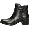 Valleverde 47614 Vitello Nero Tronchetti Eleganti per Donna in Pelle con Lampo Tacco Medio