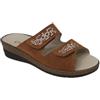 Cinzia Soft NE201 Ciabatte Donna in Pelle Scamosciata, Doppio Strappo Regolabile, Plantare Estraibile, Rosso o Cuoio