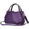 AMBRA Moda borsa a mano di donna, borsa a tracolla, borsa a spalla italiana in vera pelle dollaro GL023