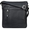 STILORD "Brady" Borsa Uomo a Tracolla in Pelle Borsello vintage Crossbody Messenger Bag Piccola in Cuoio Retrò con Cerniera Colore:nero