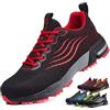 ISOOUS Scarpe Antinfortunistiche Uomo Donna Scarpe da Lavoro Leggere Traspiranti Scarpe da Cantiere con Punta in Acciaio Rosso 37