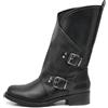 IF Fashion Scarpe da Donna Stivali Stivaletti Biker Fibbie Anfibi Polpaccio Largo YY-58 Nero 37