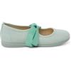 Pisamonas Ballerine di Lino Chiusura Fiocco Grosgrain Misurare 24 Colore Menta