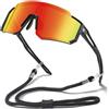 DUCO Polarizzato c Gioventù Sport Ciclismo Ombra Telaio Leggero UV400 Bambino Ragazzi Ragazze Baseball Occhiali DK310, Nero Telaio Nero Temple Revo Orange Lente