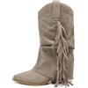 IF Fashion Scarpe Stivali Texani Arricciati Da Donna Con Ghetta Risvolto MP627