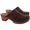 Kiara Shoes Zoccoli Olandesi Classici - Camoscio Marrore - MY573 Cam Marrone (Marrone, 38)