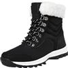 Kobilee Doposci Donna Pelo Dopo Sci da Neve Stivali Neve 37 Alti Scarpe da Neve Impermeabili Imbottiti Scarponcini Antiscivolo Invernali Doposci Scarponi Sci Stivaletti Neve Morbidi