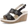inblu Sandali Zeppa Donna Con Cinturino Regolabile, Plantare Imbottito E Decorazione Strass, Tacco 7,5cm, 35/41 Sandali con zeppaDonna