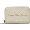 Calvin Klein PVH Europe B.V. Sculpted MED Zip Around Mono K60K612255 Portafogli, Grigio, Taglia Unica, Grigio, Taglia unica