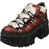 New Rock M-106wall-c7 - Stivaletti unisex in nero e rosso, Nero e rosso, 40 2/3 EU