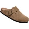 Pumio Zoccoli e sabot in pelle scamosciata da donna, scarpe slip-on, sandali con punta chiusa da donna, plantare in sughero, supporto for l'proa plantare, cuscino in memory foam(Dark Khaki,37EU)