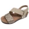 GRÜNLAND il benessere è naturale GRUNLAND SB2882 MEMI Sandalo Donna col Beige ZEPPETTA Comoda Doppio Strappo Sottopiede Soft in Vera Pelle