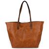 Emila Borsa shopping donna a spalla grande capiente color cuoio tipo bag con borsellino e tracolla tre pezzi 3 shopper giornaliera tutti i giorni da lavoro ufficio Cuoio