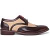 Infinity Leather Scarpe Brogue da Uomo in Pelle Marrone con Dettagli in Tela - Cole