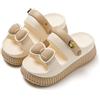 POPOTI Sandali Flipper,Sandali Estive Donna Sandali Zeppa Mare Spiaggia e Piscina Estate Scarpe Infradito da Flip Flop Shoes (Beige-1, Adulto, Donna, 38, Numero, Sistema Taglie Calzature EU, Stretta)