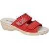 Valleverde 25311 Sandali da Donna, Rosso, Scamosciato, Doppio Strappo con Strass, Zeppa Comfort, Made in Italy