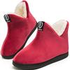 GURGER Pantofole a Stivaletto Donna Invernali Chiuse Peluche Calde Uomo Alte Pantofole da Casa Collo, Rosso 38 39