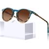 Carfia Annata Occhiali da Sole da Donna Polarizzato Acetato Cornice UV400 Protezione