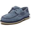 Timberland Scarpa da Barca Classica da Uomo Cucita a Mano con 3 Occhielli, Pelle Scamosciata Blu Medio, 11 Wide