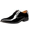 wealsex Scarpe Uomo PU Pelle Verniciata Derby Basse Oxford Business Scarpe di Cuoio (Nero,47)