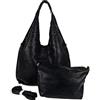 Emila Borsa traforata nera da donna ragazza shopping bag hobo grande con tracolla capiente a spalla giornaliera tutti i giorni da lavoro ufficio viaggio moda primaverile estiva Nero primavera estate 2026
