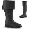 Agiyenna Stivali Medievali da Uomo Scarpe Steampunk Rinascimentali Stivali Western Retrò Stivali Slip-On Piatti con Tacco Spesso Stivali da Moto Casual Stringati Media Altezza in Tinta Unita