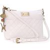 Catwalk Collection Handbags - Borsa a Tracolla Piccola da Donna - Borsa Pochette in Pelle Trapuntata - Tracolla Regolabile - Borsetta - Josie - Bianco