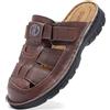 GURGER Zoccoli e Sabot Uomo Estivi Punta Chiusa Ciabatte Sandali in Pelle Marrone Scuro 40