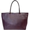 Chicca Borse Borsa a Mano Grande Shopper a Spalla da Donna in Vera Pelle (Dollaro Bordeaux)