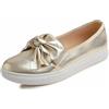 Feversole Women's Fashion Slip-On Sneaker Casual Flat Loafers,Sneakers Slip-on alla Moda per Mocassini Piatti Casual da Donna Pelle vegana Oro 39