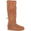 Malu Shoes Stivali Donna Indianini Cuoio al Ginocchio con Frange Zeppa Interna 5 cm e Stemma Scamosciati Alti Moda