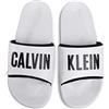 Calvin Klein Ciabatte a fascia uomo mare o piscina swimwear CK articolo KM0KM00495 SLIDE, YCD Pvh classic white, 47