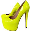 Frankie Hsu Sexy Classic Unisex Stiletto Piattaforma Tacco Alto, Brevetto Stile Moda, Grande Grande Taglia US4-19 Dressy Spike Scarpe per Donne Uomini, Giallo, 38 EU