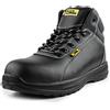 BLACK HAMMER Scarponi Antinfortunistici in Pelle da Uomo S3 SRC Punta in Composito Calzature Leggere Kevlar Senza Metallo Lavoro Escursioni 1500 Nero (38 EU)