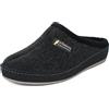 SCHAWOS Pantofole Uomo in Feltro 6030 - Calde con lana e suola rigida antiscivolo (nero 24W, 46)