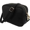 JOPHY & CO. Borsa a Tracolla Spalla in Vera Pelle con Chiusura Cerniera per Donne cod.5275 (Large, Nero)